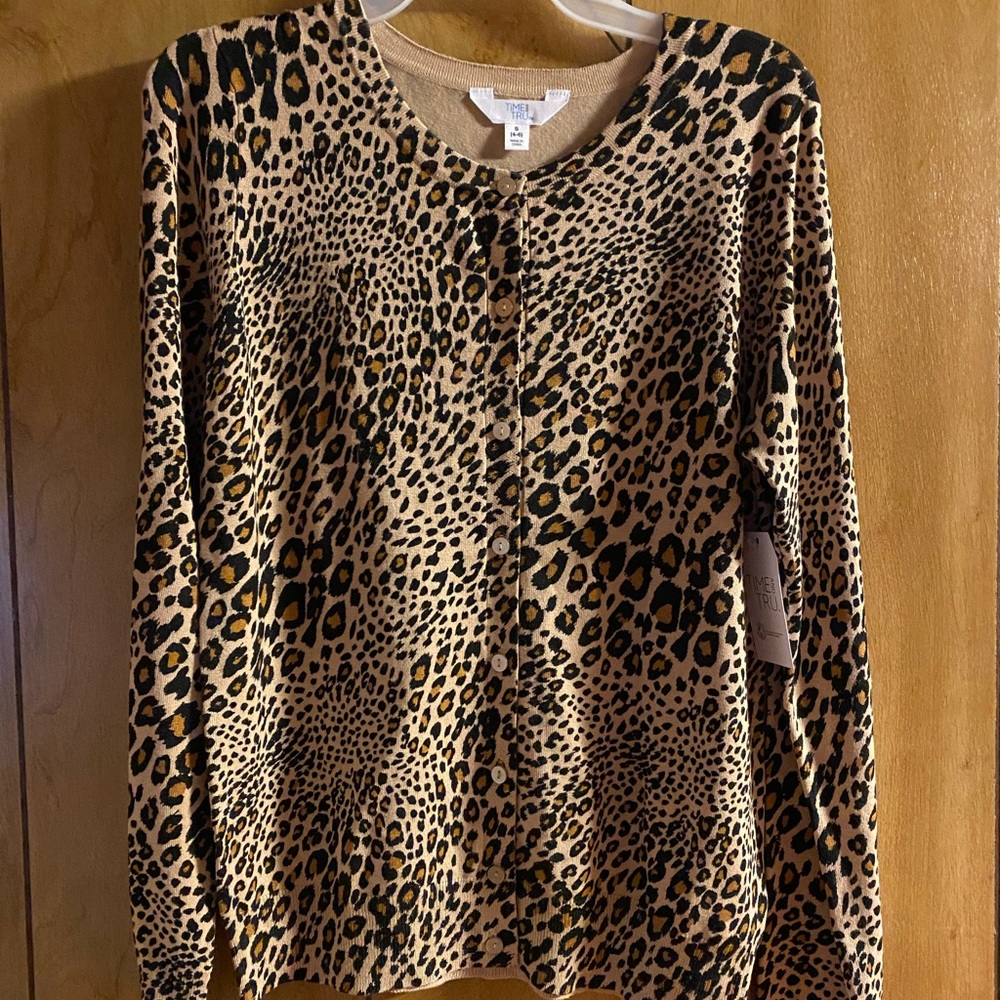 Leopard cardigan sweater